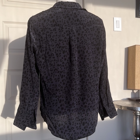Rails leopard print gray silk blouse - Picture 3 of 4